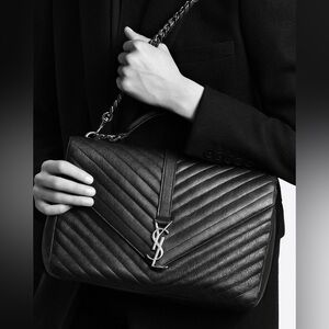 Saint Laurent Large Monogram Matelasse Leather College bag